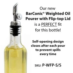 BarProducts.com BAR SUPPLIES BarConic® Antique Glass Bottle - Oil - Vinegar - Mixer - 6oz 7 BarProducts.com BAR SUPPLIES BarConic® Antique Glass Bottle - Oil - Vinegar - Mixer - 6oz