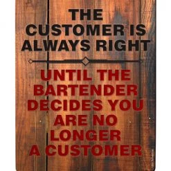 BarProducts Handcrafted No Longer A Customer Wood Plaque Bar Sign Tavern-shaped