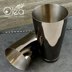BarProducts.com Olea™ Cocktail Shaker Set - Gunmetal Black - 2 Piece (28 And 16 Ounce Tins)