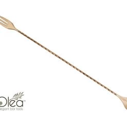 BarProducts.com Olea™ Copper Plated Bar Spoon - Trident Fork Tip - 40cm Length
