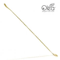 BarProducts.com Olea™ Gold Plated Bar Spoon - Bent Tip - 50cm Length Master Mixology