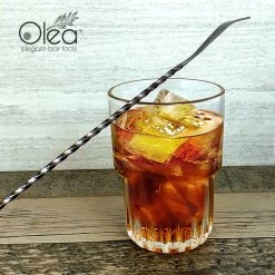 BarProducts.com Olea™ Gunmetal Plated Bar Spoon - Bent Tip - 40cm Length