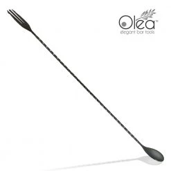 BarProducts.com Olea™ Gunmetal Plated Bar Spoon - Trident Fork Tip - 40cm Length Master Mixology