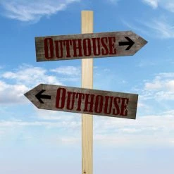 BarProducts Handcrafted Outhouse Wood Arrow Sign Woodshop Made In The USA