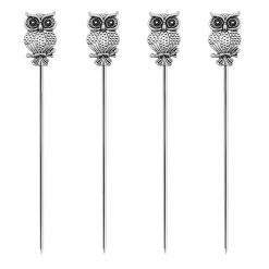 BarProducts.com Master Mixology BarConic® Owl Cocktail Picks - 4 Pack