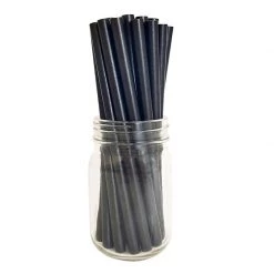 BarProducts.com BarConic® "Eco-Friendly" Jumbo Paper Straws - 7 3/4" Solid Black - 100 Pack BAR SUPPLIES