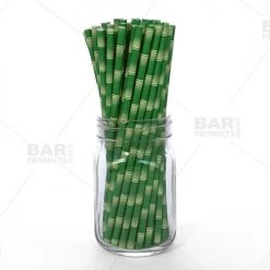 BarProducts.com BAR SUPPLIES BarConic® Eco-Friendly Paper Straws - Bamboo - 100 Pack