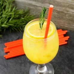 BarProducts.com BarConic® "Eco-Friendly" Paper Straws - 7 3/4" Orange - Packs Of 100 BAR SUPPLIES