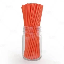 BarProducts.com BarConic® "Eco-Friendly" Paper Straws - 7 3/4" Orange - Packs Of 100 BAR SUPPLIES