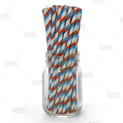 BarProducts.com BAR SUPPLIES BarConic® Eco-Friendly Paper Straws - USA - 100 Pack