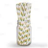 BarProducts.com BarConic® "Eco-Friendly" Paper Straws - 7 3/4" Pineapple Design - Packs Of 100 BAR SUPPLIES