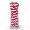 BarProducts.com BarConic® Eco-Friendly Paper Straws - Red Stripe - 100 Pack