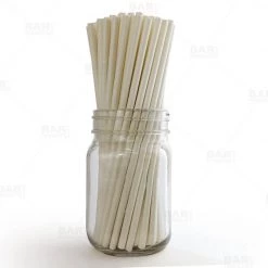 BarProducts.com BAR SUPPLIES BarConic® "Eco-Friendly" Paper Straws - 7 3/4" Solid White - Packs Of 100