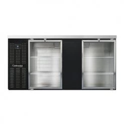 Coolers And Refrigeration Continental Refrigerator BB69SNGD 69" Black Shallow Depth Glass Door Back Bar Refrigerator
