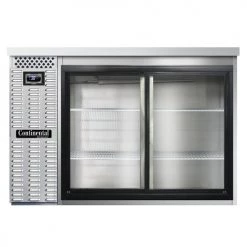 Continental Refrigerator BB50NSSSGD 50" Stainless Steel Sliding Glass Door Back Bar Refrigerator