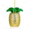 BarProducts.com BAR SUPPLIES BarConic® Gold Pineapple Cup W/Lid And Straw - 24oz