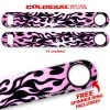 BarProducts.com Kolorcoat™ 11" Long COLOSSAL™ Speed Bottle Opener – Flames – Pink / Black Bartending Bottle Openers