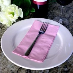 BarProducts.com BAR SUPPLIES BarConic® 15” X 17” 2-PLY Colored Paper Dinner Napkins – PINK – Pack Of 100