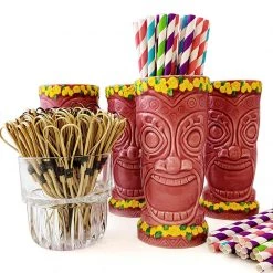BarProducts.com Home Bar & Gift Packages Tiki Mug Drinkware Set - Pink Goddess