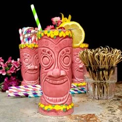 BarProducts.com Home Bar & Gift Packages Tiki Mug Drinkware Set - Pink Goddess