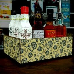 BarProducts Handcrafted SPECIAL COLLECTIONS Box Caddy With Industrial Pipe Handle - Vintage Floral Design