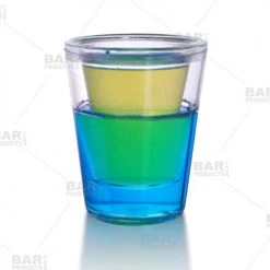 BarProducts.com BarConic® 1.5 Oz Plastic Shot Glass With Double Wall - Blue BAR SUPPLIES
