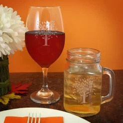 BarProducts.com BAR SUPPLIES Engraved BarConic® Glassware – 20oz. Wine Glass, 16oz. Mason Jar Mug