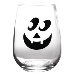BarProducts.com Halloween Jack O'Lantern Stemless Wine Glasses