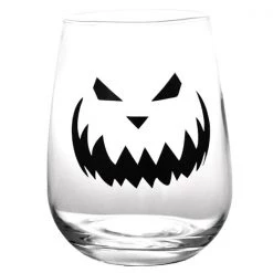 BarProducts.com Halloween Jack O'Lantern Stemless Wine Glasses