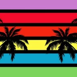 BarProducts.com BAR TOOLS Kolorcoat™ Flair Bottle - Rainbow Palms Design - 750ml