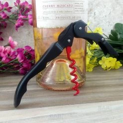 BarProducts.com BAR TOOLS BarConic® Double-Hinged Corkscrew - Matte Black With Red Worm