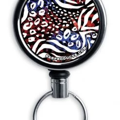 BarProducts.com CUSTOMIZABLE Mini Bottle Opener With Retractable Reel - Patriotic Cheetah