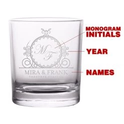 BarProducts.com Together Forever 2 - CUSTOMIZABLE BarConic® Old Fashioned Rocks Glass