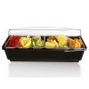 BarProducts.com BAR SUPPLIES Roll Top Condiment Holder (Fruit Trays) With (4) 1-Quart And (1) 2-Quart Inserts