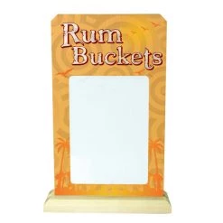BarProducts Handcrafted KolorCoat™ Wood Plaque Dry Erase Sign - Rum Bucket Specials Woodshop Made In The USA