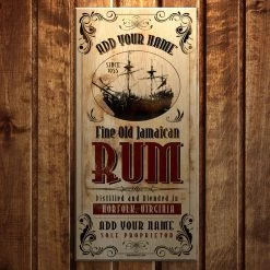 BarProducts.com CUSTOMIZABLE Large Vintage Wooden Bar Sign - Jamaican Rum - 11 3/4