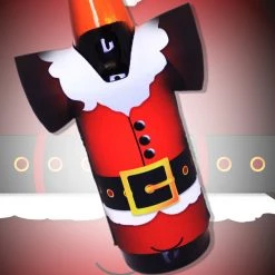 BarProducts.com HOME BAR & GIFTS T-Shirt Style Bottle Cooler - Santa Version 2