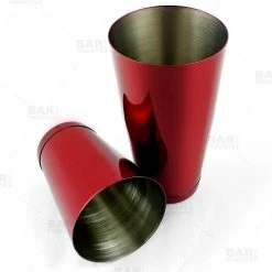 BarProducts.com BarConic® Cocktail Shaker Set - 28oz / 18oz Weighted Tins - Candy Red BAR TOOLS