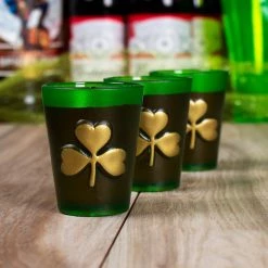 BarProducts.com Plastic Shamrock Shot Glasses - Set Of 3 SPECIAL COLLECTIONS