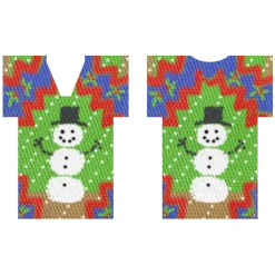 BarProducts.com Custom Coasters / Coolers Kolorcoat™ T-Shirt Bottle Cooler - Snowman Ugly Sweater