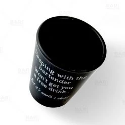 BarProducts.com BarConic® 1.75 Oz Black Shot Glass - Worth A Shot Novelty Shot Glasses