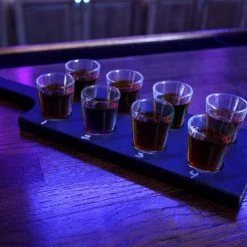 Bar Products SHOTZ® Tasting Flight Paddle - 8 Hole - Chalkboard - 17 1/2 Inch