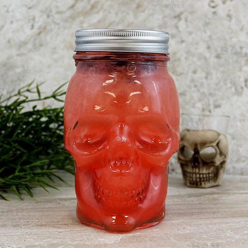 skull-mason-mug-lid-bpc-5.jpg BarProducts.com BAR SUPPLIES BarConic® Skull Mason Jar With Lid - 16 Ounce