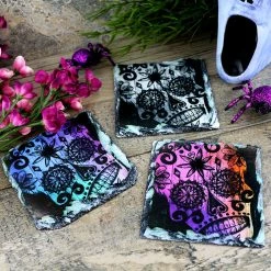 BarProducts.com Rock Slate Coasters - Sugar Skulls - Design Options