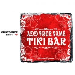 BarProducts.com BAR SUPPLIES CUSTOMIZABLE Rock Slate Coasters - Tiki Themed