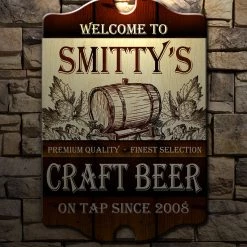 BarProducts Handcrafted Woodshop Made In The USA Tavern Shaped Wood Bar Sign