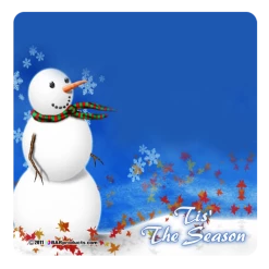 BarProducts.com PRODUCT DESIGNER Kolorcoat™ Square Foam Coasters (4 Pack) - Snowman