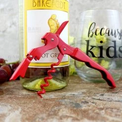 BarProducts.com BarConic® Double-Hinged Corkscrew - Solid Red With Red Worm