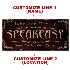 BarProducts.com BAR DECOR CUSTOMIZABLE Large Vintage Wooden Bar Sign - SPEAKEASY - 11 3/4" X 23 3/4"