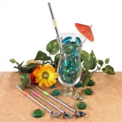 BarProducts.com BAR SUPPLIES Metal Straw And Spoon Combo - 4 Pack